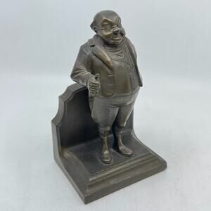 Vintage Bronze Bookend Figurine of Dickens' Mr. Pickens